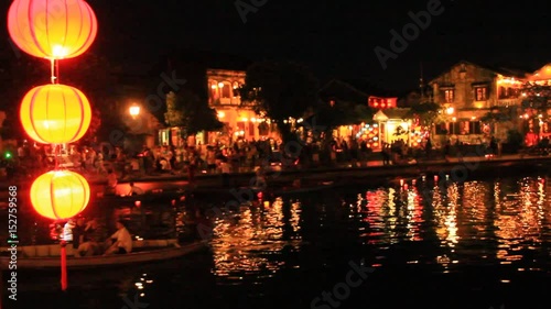 Boating on a river in an old town of China
