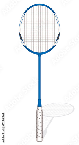 badminton racquet blue isolated on a white background
