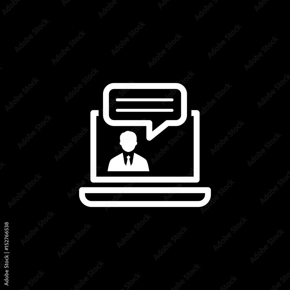 Online Consulting Icon. Business Concept. Flat Design. Online Consulting Icon. Business Concept. Flat Design.