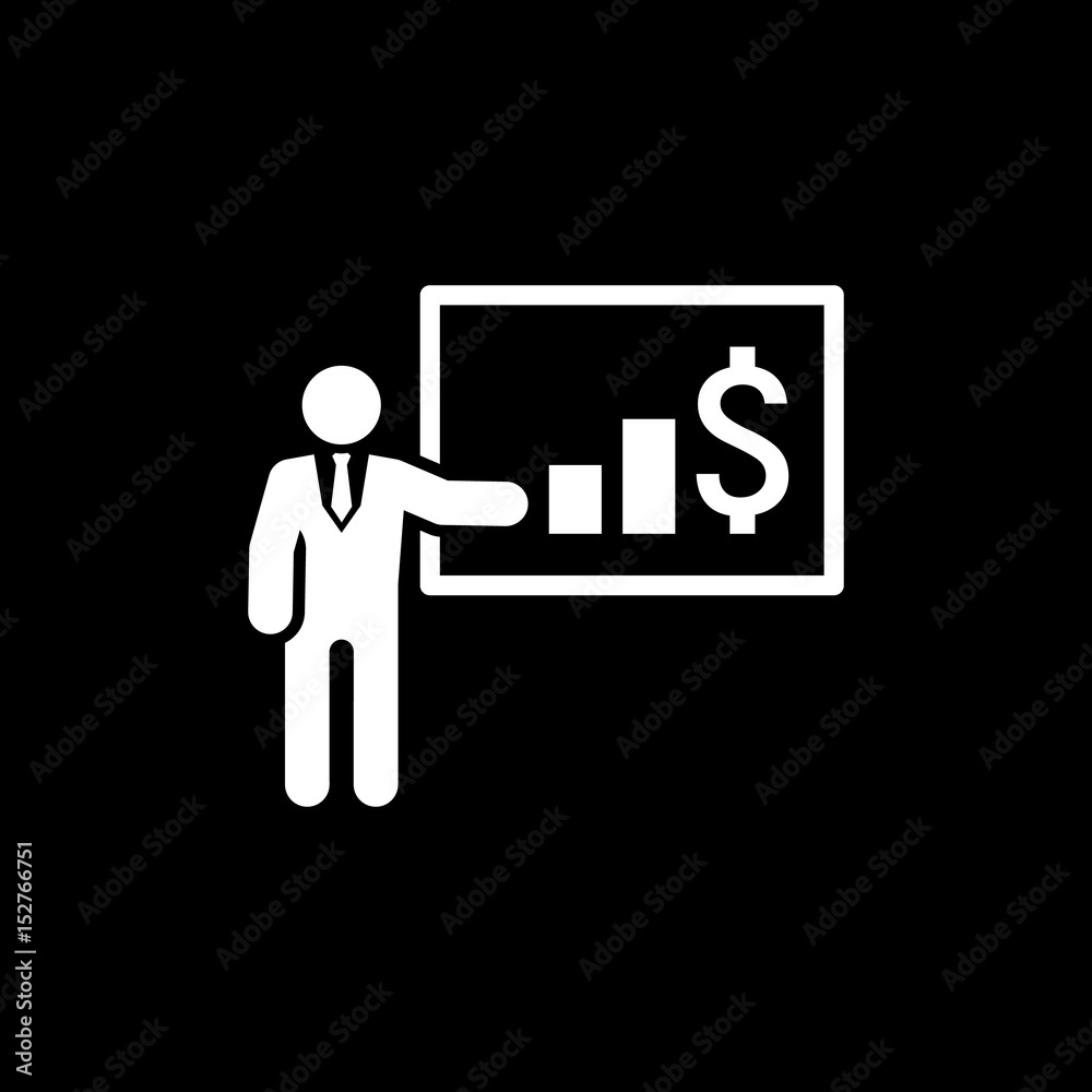 Presentation Icon. Business Concept. Flat Design. Presentation Icon. Business Concept. Flat Design.
