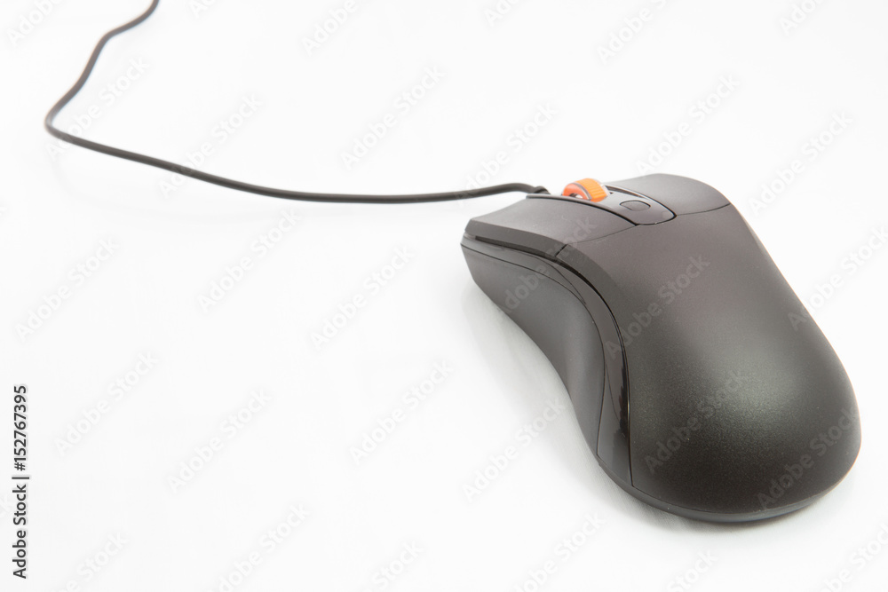 black computer mouse isolated on white background black computer mouse isolated on white background