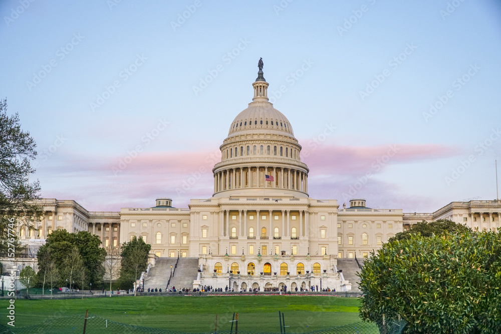 The Capitol in Washington DC - beautiful evening view - WASHINGTON DC - COLUMBIA - APRIL 7, 2017