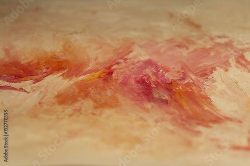 Closeup of pink abstract painting