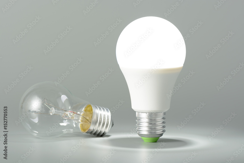 Glowing led lamp and incandescent bulb Glowing led lamp and incandescent bulb