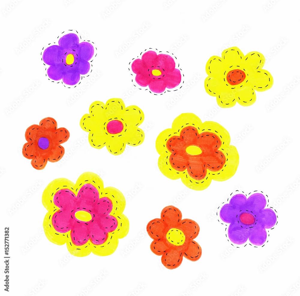 Abstract color flowers Abstract color flowers
