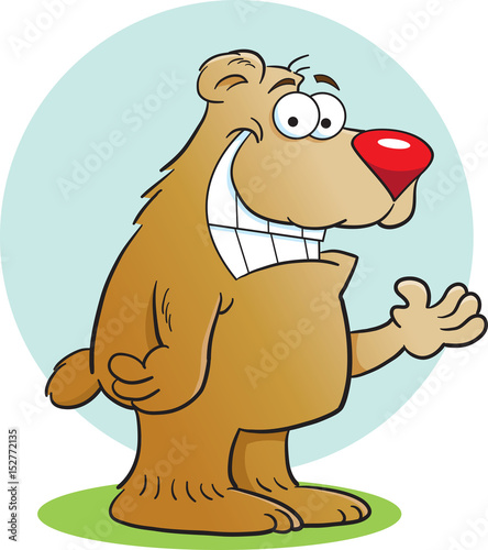 Cartoon illustration of a smiling bear.