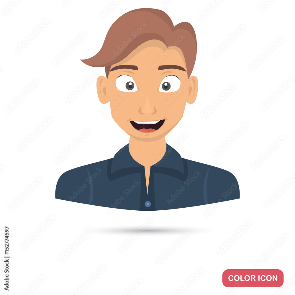 Men avatar icon in cartoon style for web and mobile design