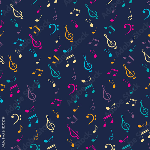 Bright musical seamless pattern