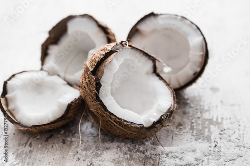 coconut on wooden background