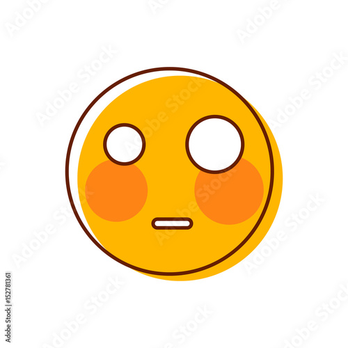 Shy crazy emoticon. Vector emoji illustration. Cute smiley