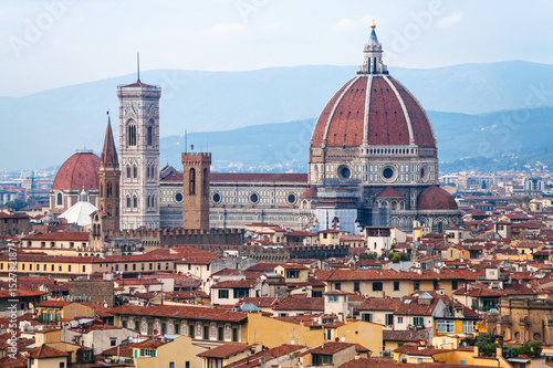 above view of Cathedral in Florence city