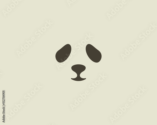Panda face vector logo. Seal logotype. Sea lion zoo symbol icon design