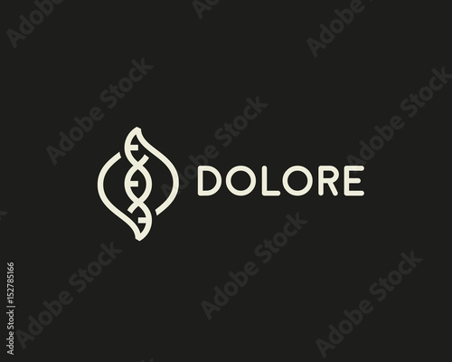 DNA vector logo design template. Modern medical logotype. Laboratory science icon symbol. Premium pharmacology sign