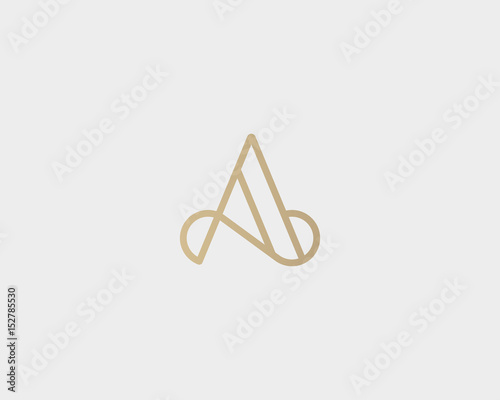 Elegant line curve vector logotype. Premium letter A logo design. Luxury linear creative monogram. photo