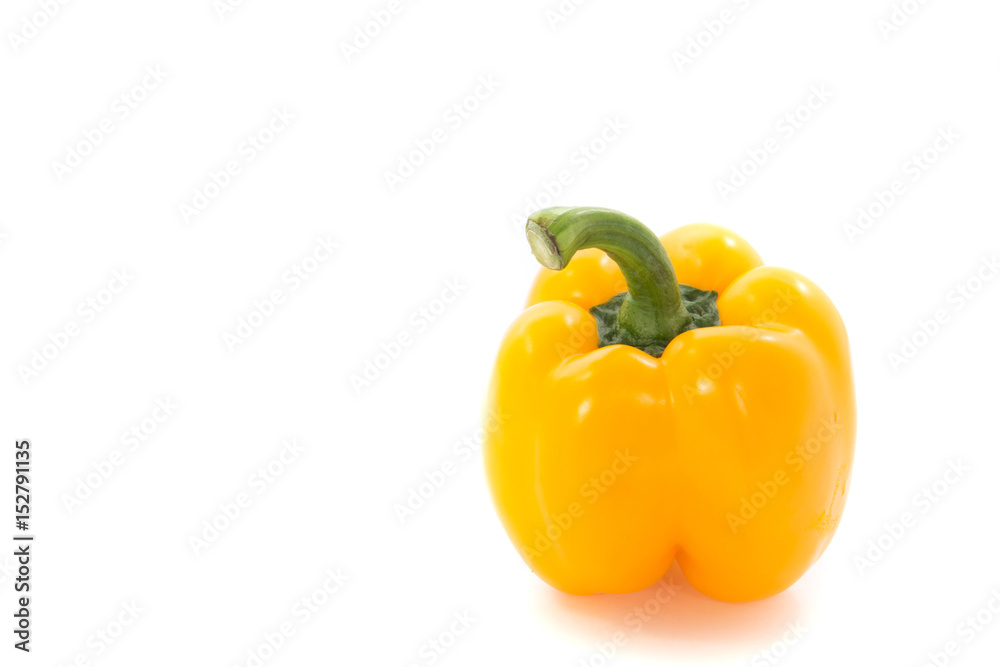 Yellow capsicum or sweet pepper isolated on white background Yellow capsicum or sweet pepper isolated on white background