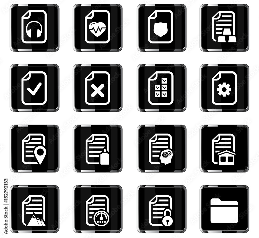 documents icon set