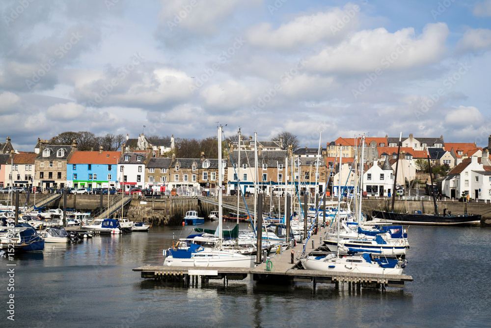 A view of the harbour at Anstruther, Fife, East Neuk, Scotland
