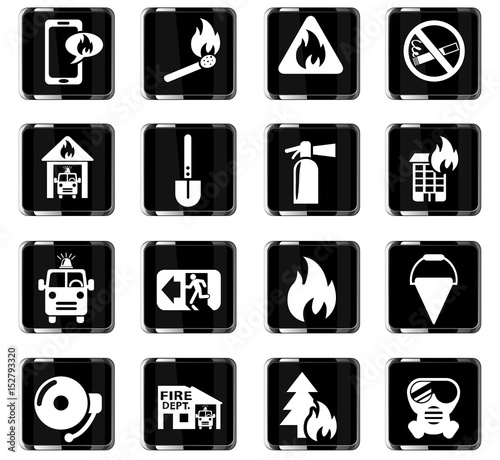 fire brigade icon set