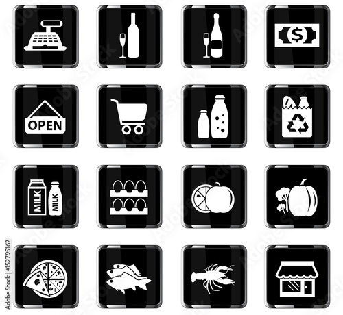 grocery store icon set
