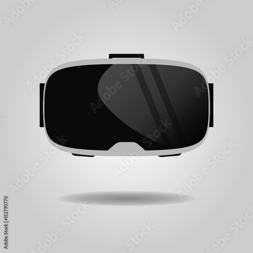 Abstract virtual reality glasses icon on gray gradient background