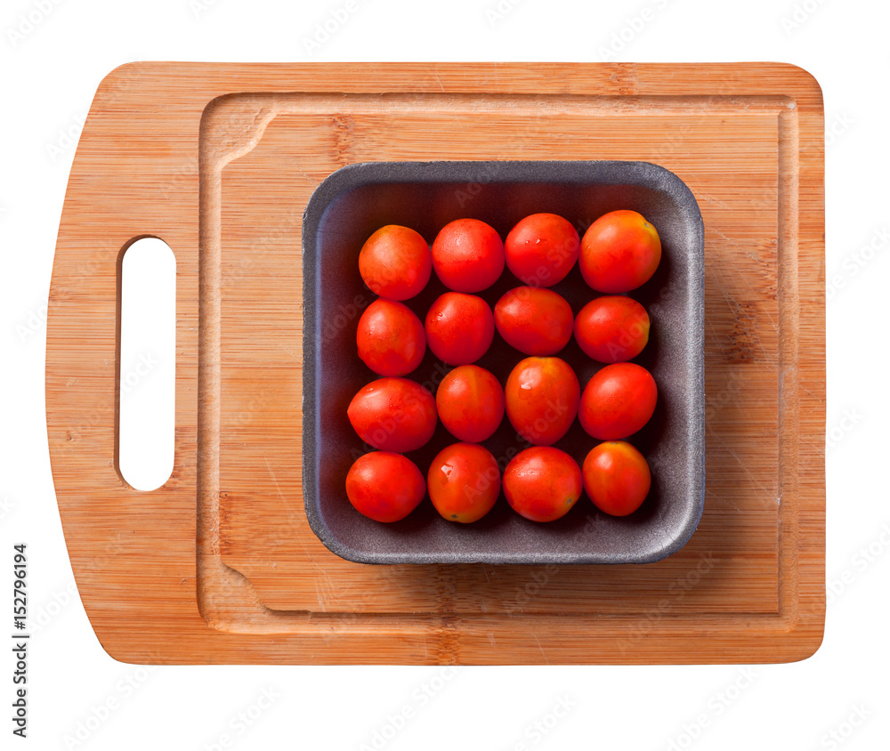 Cherry tomatoes on wooden table, clipping path. Cherry tomatoes on wooden table, clipping path.