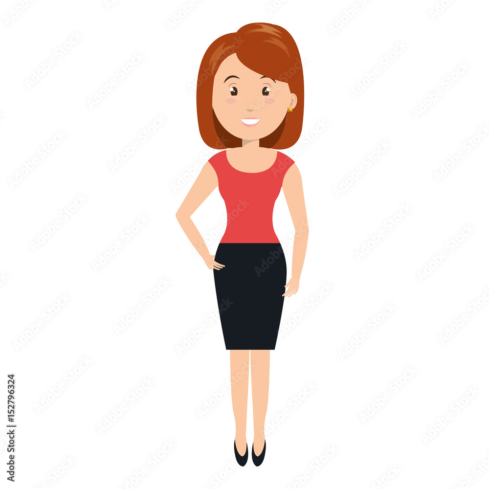 beautiful and young woman character vector illustration design