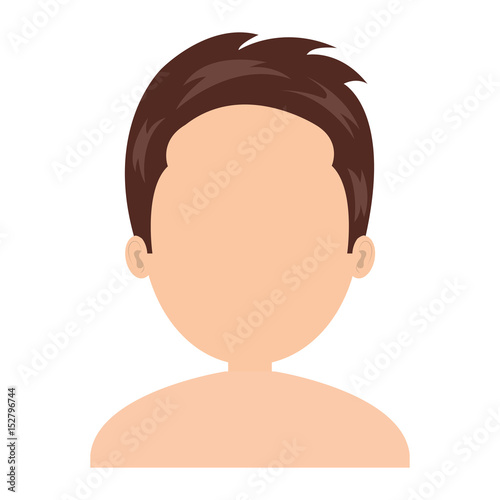 young man shirtless avatar character vector illustration design