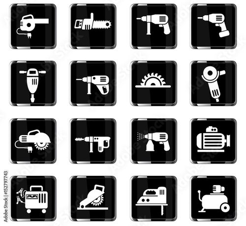 machine tools icon set