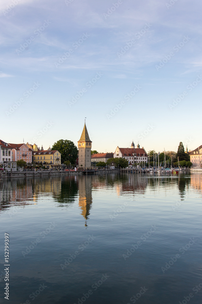 Idyllic view of Lindau, Bodensee, in South Germany - Stock image