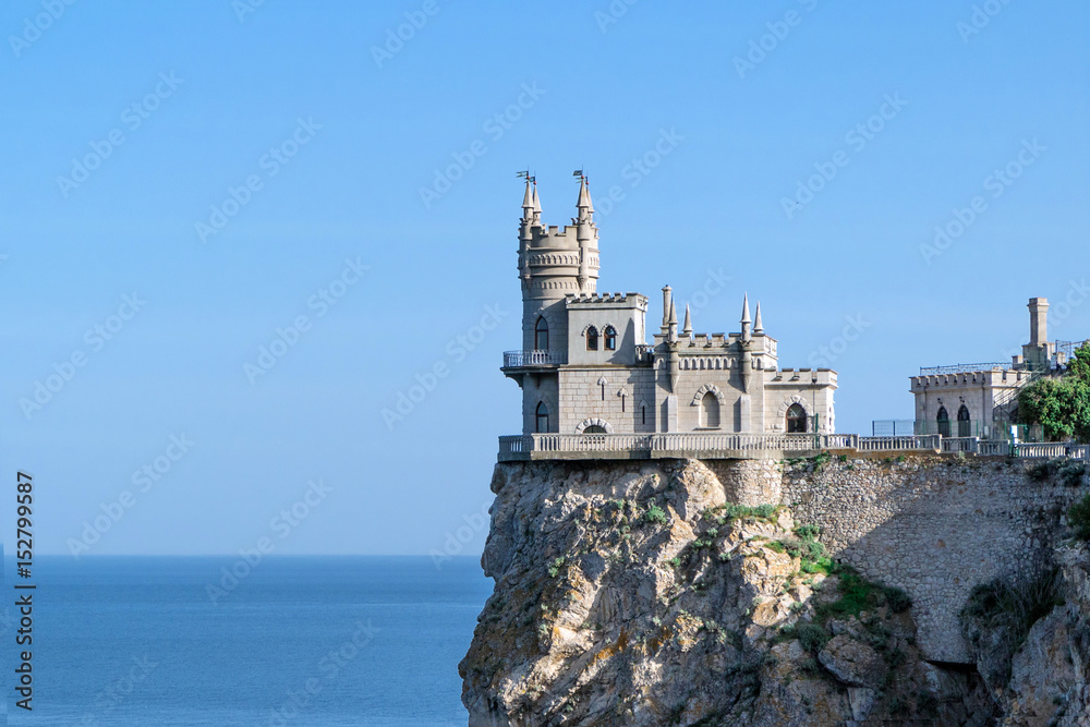 Beautiful view of the sea. Sights of the Crimea, the ancient castle swallows nest.