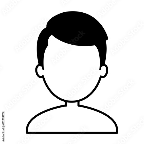 young man shirtless avatar character vector illustration design