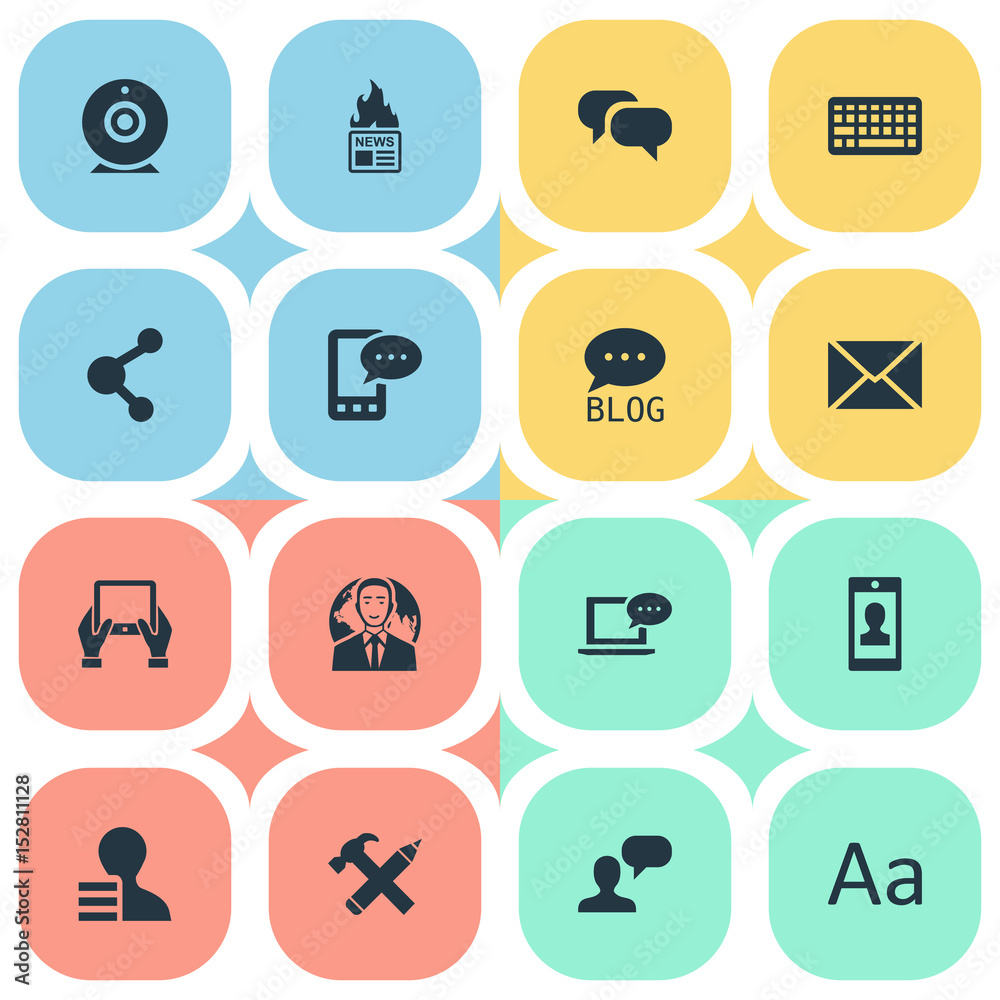 Vector Illustration Set Of Simple User Icons. Elements Profile, Cedilla