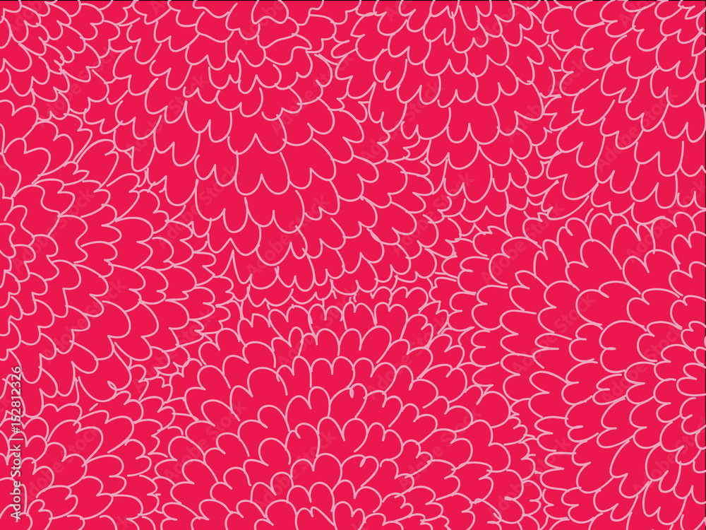 Obraz premium Pink flower doodle background