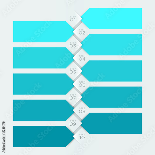 Infographic Blue Banner Numbered Steps 1 to 10
