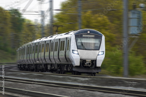 Passenger train in motion