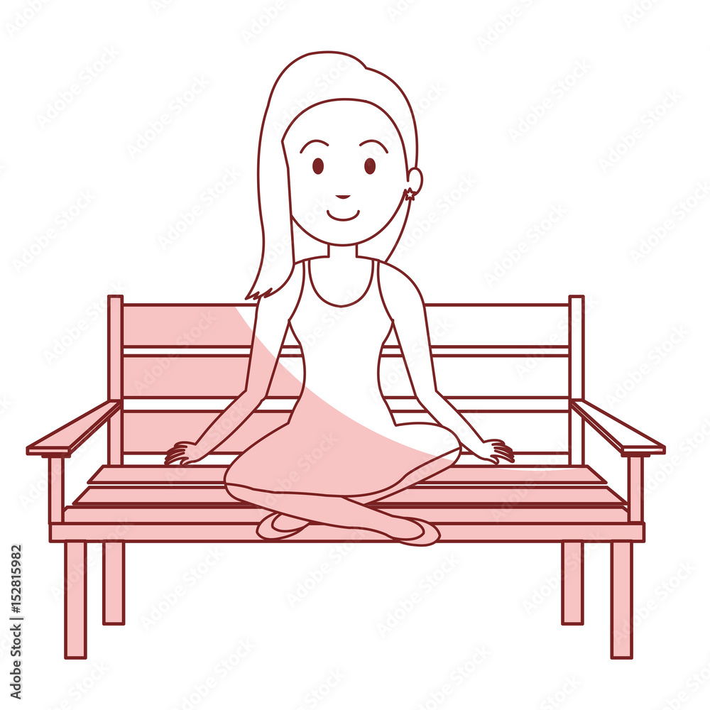 Woman sitting on park chair vector illustration design Woman sitting on park chair vector illustration design