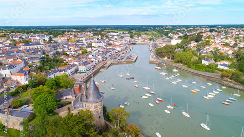 Photographie aérienne de la ville de Pornic en Loire Atlantique, France