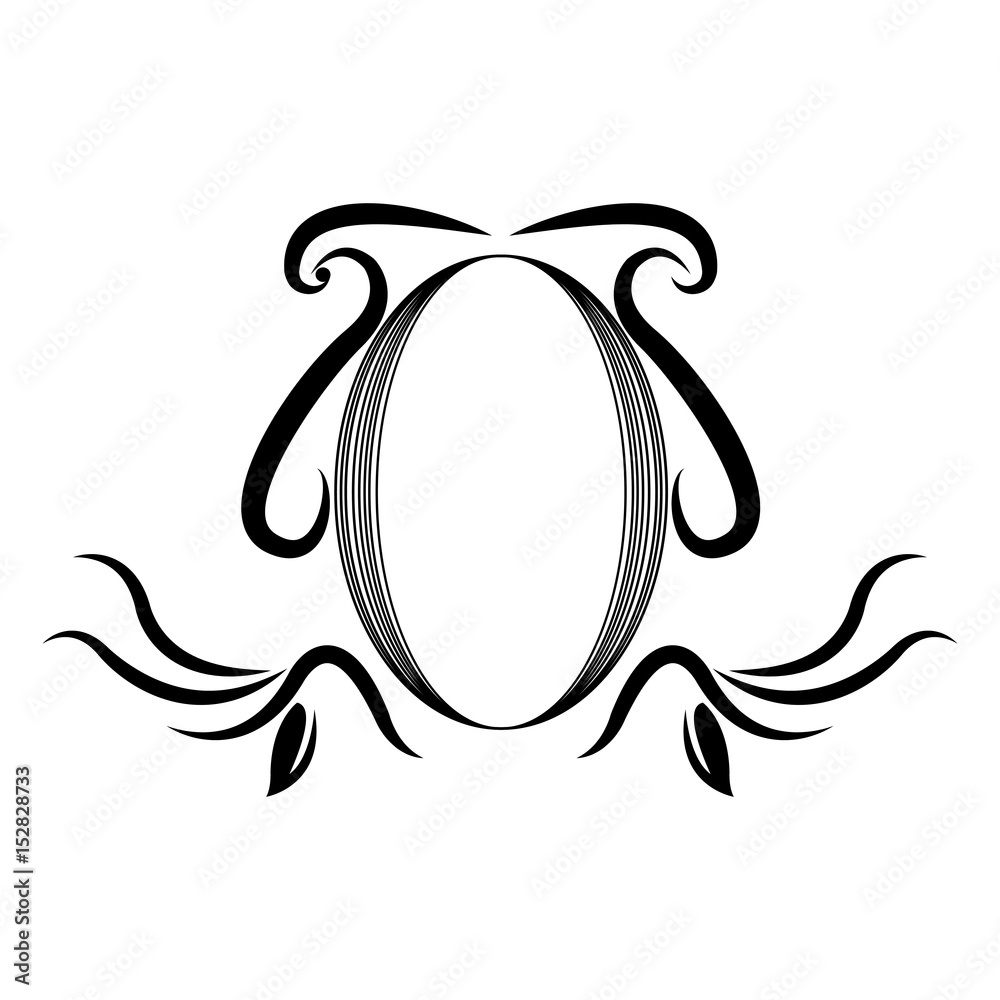 Fototapeta premium decorative shield heraldry victorian royal elegant frame vector illustration