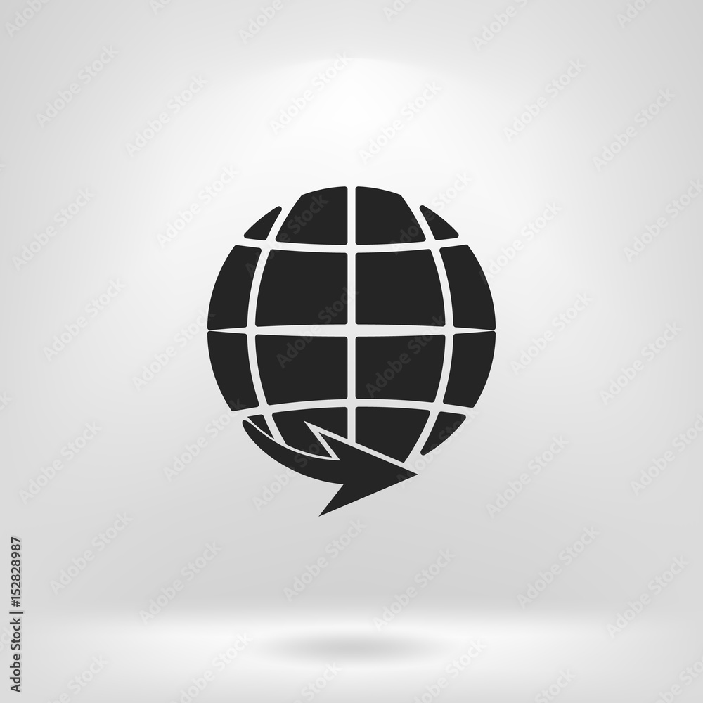 The globe icon. Globe symbol. Flat Vector illustration The globe icon. Globe symbol. Flat Vector illustration