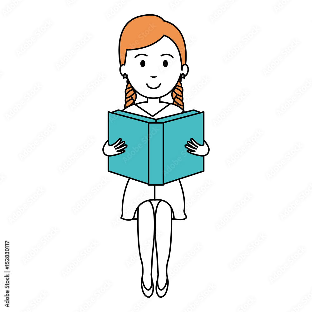 woman reading textbook character vector illustration design woman reading textbook character vector illustration design