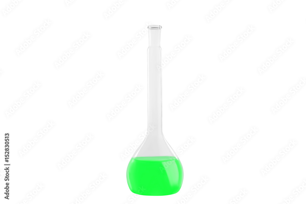 Test-tube with green liquid, isolated on white background. Medicine, Chemistry. Horizontal frame Test-tube with green liquid, isolated on white background. Medicine, Chemistry. Horizontal frame