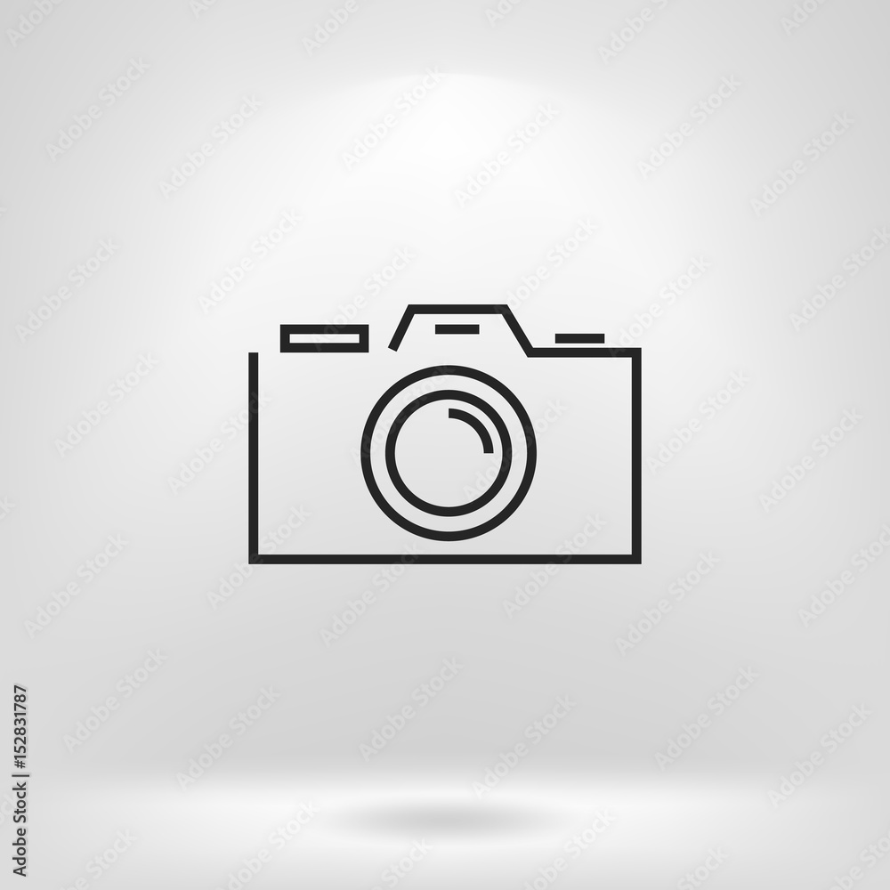 Camera icon vector illustration. Flat design style