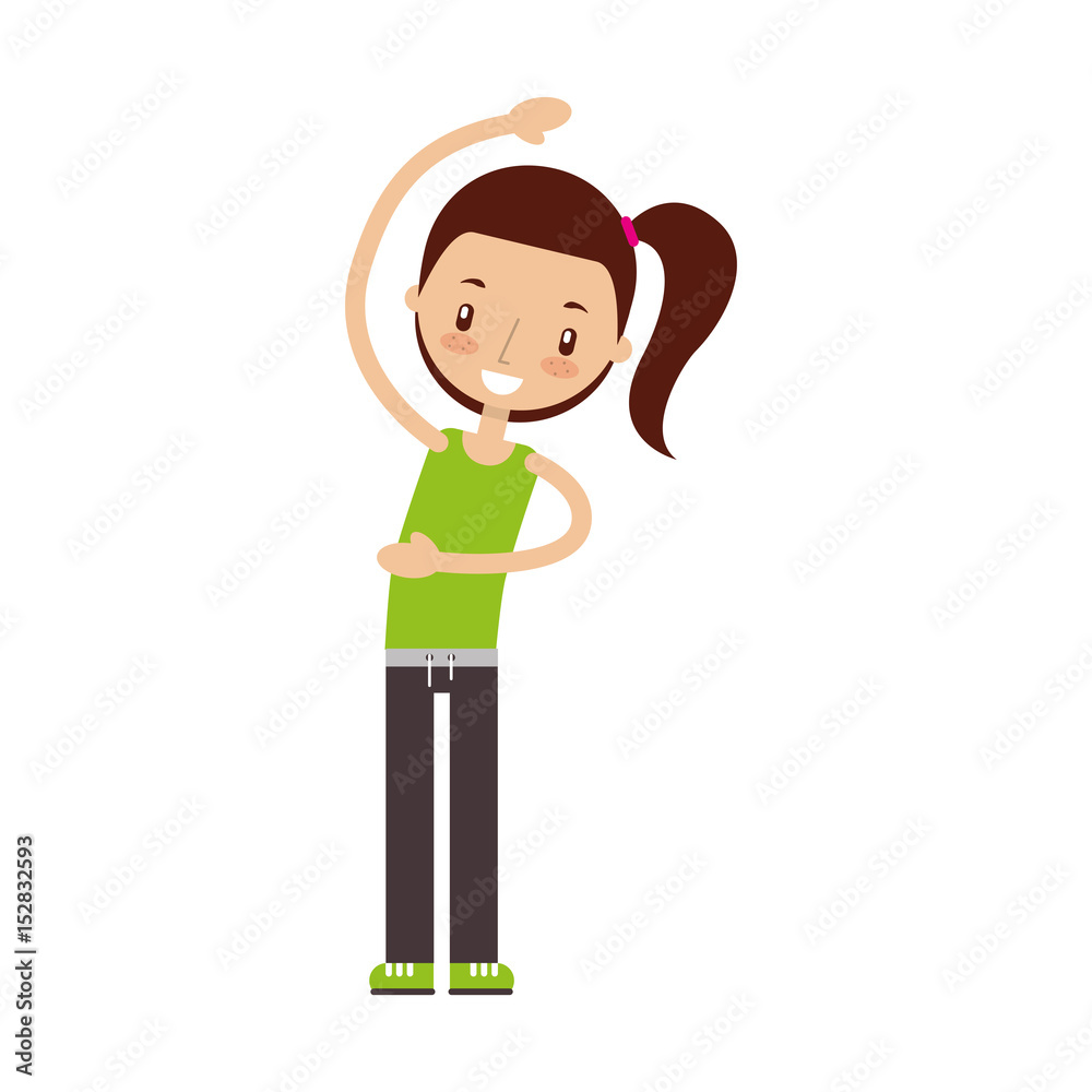 fitness woman doing stretching up vector illustration fitness woman doing stretching up vector illustration
