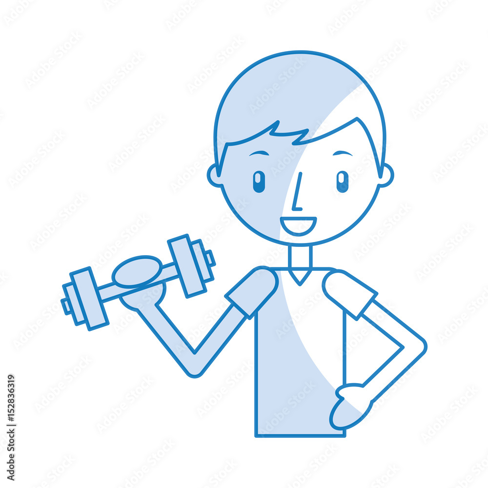 boy exercising with dumbells vector illustration graphic design boy exercising with dumbells vector illustration graphic design