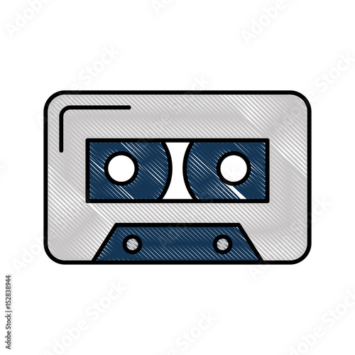 isolated audio cassette tape vector illustration