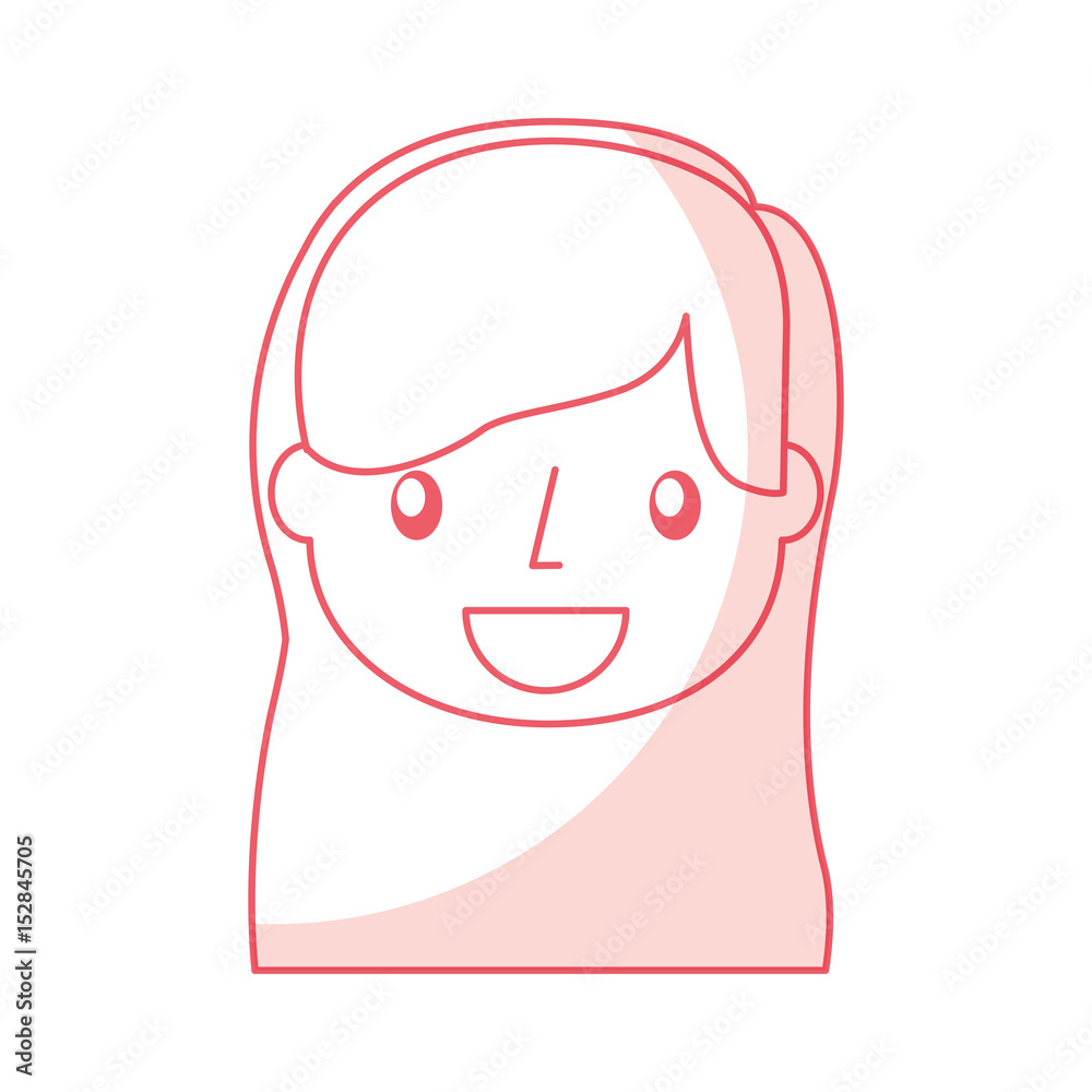 beautiful face girl with long hair vector illustration