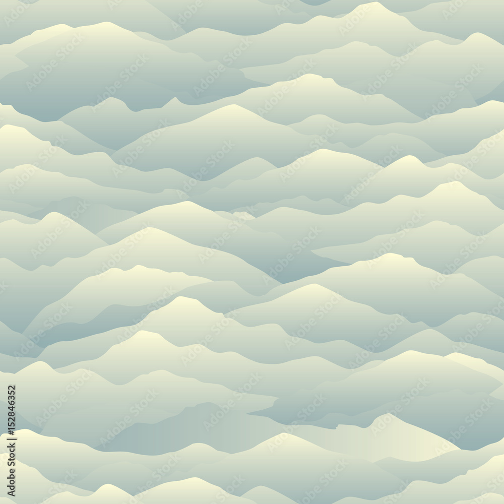 Fototapeta premium Mountain skyline seamless pattern. Abstract wavy background. Nature texture