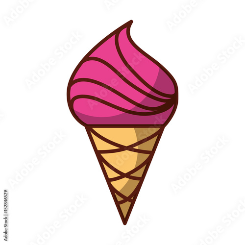 yummy ice cream cone vector illustration graphic design