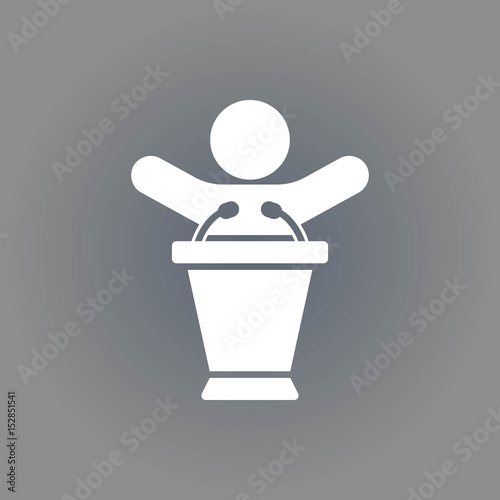 lectern with microphone icon stock vector illustration flat design