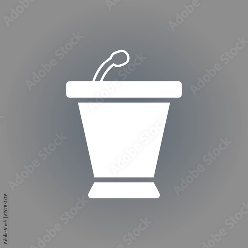 lectern with microphone icon stock vector illustration flat design
